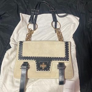 Givenchy black and white leather shoulder bag